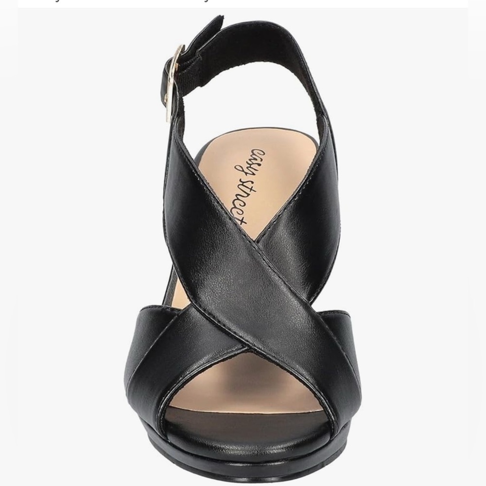 Easy Street Christy Black Elegant Black Slingback Heels Size 11 New in Box - Picture 3 of 6